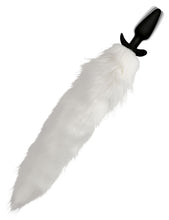 Load image into Gallery viewer, Vibrating White Fox Tail Slender Anal Plug