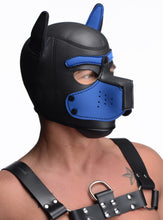 Load image into Gallery viewer, Spike Neoprene Puppy Hood - Blue