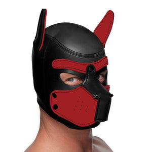 Spike Neoprene Puppy Hood - Red