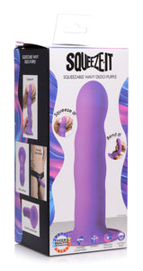Squeezable Wavy Dildo - Purple