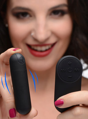 Vibrating Bullet with Remote Control - Black