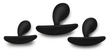 Load image into Gallery viewer, Dark Droplets 3 Piece Curved Silicone Anal Trainer Set