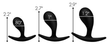 Load image into Gallery viewer, Dark Droplets 3 Piece Curved Silicone Anal Trainer Set