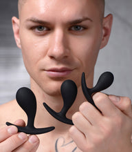 Load image into Gallery viewer, Dark Droplets 3 Piece Curved Silicone Anal Trainer Set