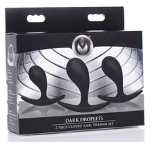 Load image into Gallery viewer, Dark Droplets 3 Piece Curved Silicone Anal Trainer Set