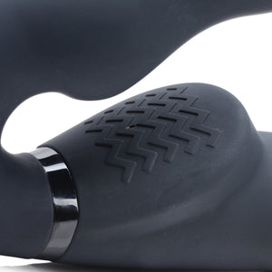 Ergo-Fit Twist Inflatable Vibrating Silicone Strapless Strap-on - Black