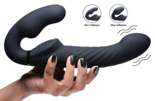 Load image into Gallery viewer, Ergo-Fit Twist Inflatable Vibrating Silicone Strapless Strap-on - Black