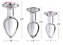 Load image into Gallery viewer, Pink Gem Glass Anal Plug - Small