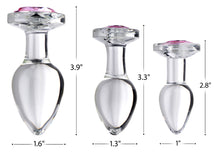 Load image into Gallery viewer, Pink Gem Glass Anal Plug - Medium