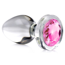 Load image into Gallery viewer, Pink Gem Glass Anal Plug - Small