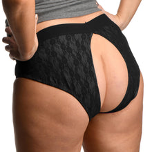 Load image into Gallery viewer, Lace Envy Black Crotchless Panty Harness - 2XL