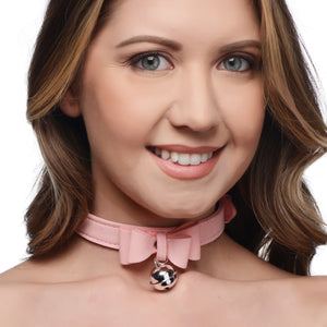Sugar Kitty Cat Bell Collar - Pink/Silver
