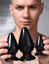 Load image into Gallery viewer, Triple Cones 3 Piece Anal Plug Set - Black