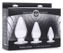 Load image into Gallery viewer, Triple Cones 3 Piece Anal Plug Set - Clear