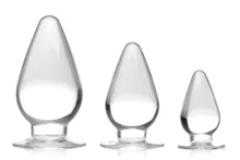 Load image into Gallery viewer, Triple Cones 3 Piece Anal Plug Set - Clear