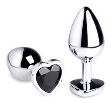 Load image into Gallery viewer, Black Heart Gem Anal Plug - Medium