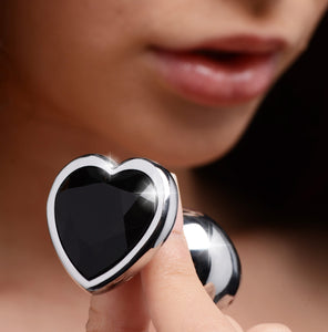 Black Heart Gem Anal Plug - Small