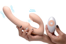 Load image into Gallery viewer, 15X U-Pulse Silicone Pulsating and Vibrating Strapless Strap-on with Remote - Blush