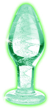 Load image into Gallery viewer, Glow-In-The-Dark Glass Anal Plug - Medium