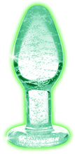 Load image into Gallery viewer, Glow-In-The-Dark Glass Anal Plug - Small