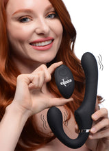 Load image into Gallery viewer, 10X Vibrating Silicone Strapless Strap-on - Black
