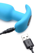 Load image into Gallery viewer, Remote Control 21X Vibrating Silicone Butt Plug - Blue