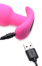 Load image into Gallery viewer, Remote Control 21X Vibrating Silicone Butt Plug - Pink