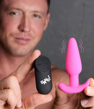 Load image into Gallery viewer, Remote Control 21X Vibrating Silicone Butt Plug - Pink