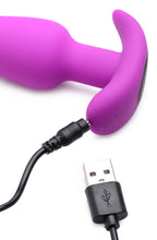 Load image into Gallery viewer, Remote Control 21X Vibrating Silicone Butt Plug - Purple