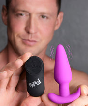 Load image into Gallery viewer, Remote Control 21X Vibrating Silicone Butt Plug - Purple