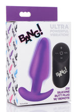 Load image into Gallery viewer, Remote Control 21X Vibrating Silicone Butt Plug - Purple