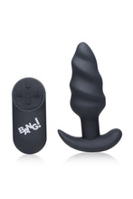 Load image into Gallery viewer, Remote Control 21X Vibrating Silicone Swirl Butt Plug - Black