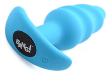 Load image into Gallery viewer, Remote Control 21X Vibrating Silicone Swirl Butt Plug - Blue