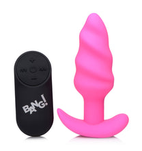 Load image into Gallery viewer, Remote Control 21X Vibrating Silicone Swirl Butt Plug - Pink