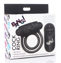 Load image into Gallery viewer, Remote Control 28X Vibrating Cock Ring and Bullet - Black