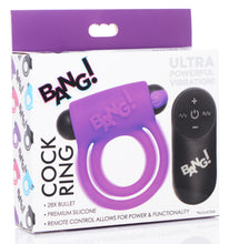 Load image into Gallery viewer, Remote Control 28X Vibrating Cock Ring and Bullet - Purple