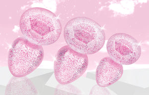 Glitter Gem Anal Plug Set - Pink