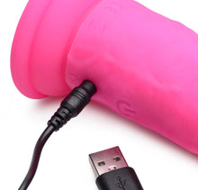 Load image into Gallery viewer, Power Player 28X Vibrating Silicone Dildo with Remote - Pink