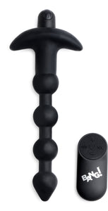 Remote Control Vibrating Silicone Anal Beads - Black