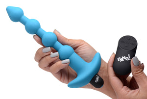 Remote Control Vibrating Silicone Anal Beads - Blue