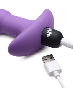 Remote Control Vibrating Silicone Anal Beads - Purple
