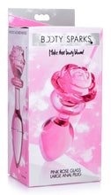 Load image into Gallery viewer, Pink Rose Glass Anal Plug - Large