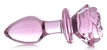 Load image into Gallery viewer, Pink Rose Glass Anal Plug - Medium