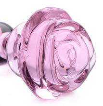 Load image into Gallery viewer, Pink Rose Glass Anal Plug - Small