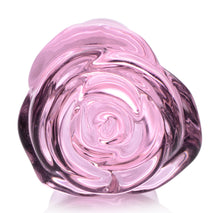 Load image into Gallery viewer, Pink Rose Glass Anal Plug - Small