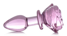 Load image into Gallery viewer, Pink Rose Glass Anal Plug - Small