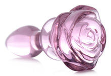 Load image into Gallery viewer, Pink Rose Glass Anal Plug - Small