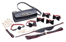 Load image into Gallery viewer, Black and Red Bow Bondage Set with Carry Case