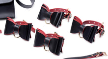 Load image into Gallery viewer, Black and Red Bow Bondage Set with Carry Case