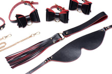 Load image into Gallery viewer, Black and Red Bow Bondage Set with Carry Case